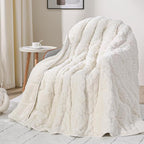 Drewin Weighted Blanket for Adults Queen Size 15 lbs, Soft Fuzzy Jacquard by Home