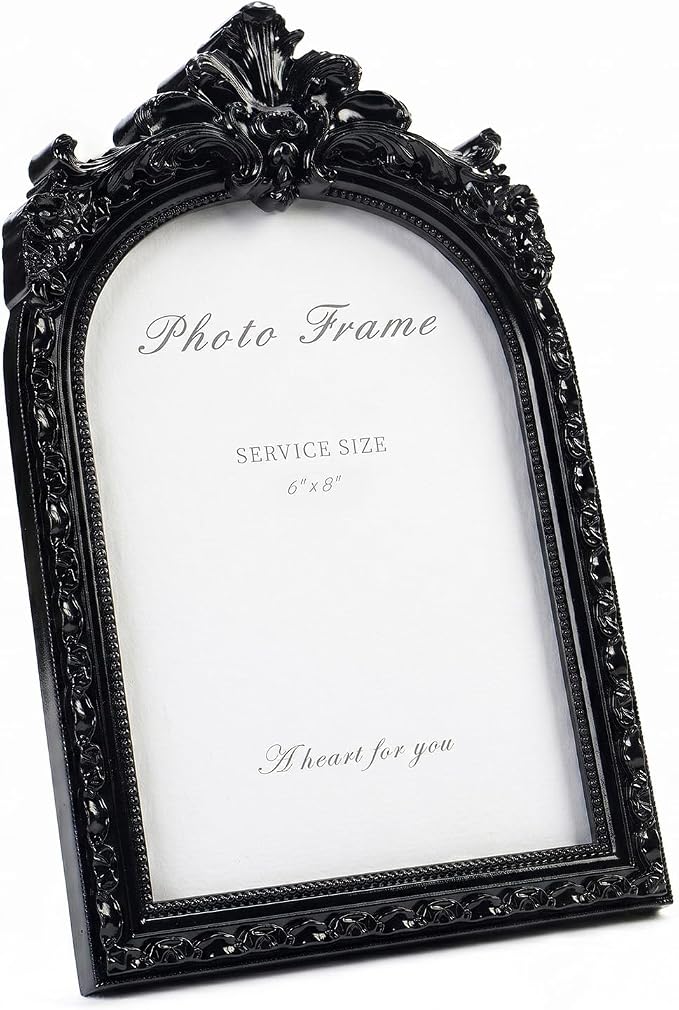 Cuspin Vintage Picture Frame 6x8 Black Frame, Ornate Resin Photo Frame by Cuspin