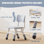 Brelley Height Adjustable Toddler Table and 4 Chairs Set, Graffiti Desktop - Image 5