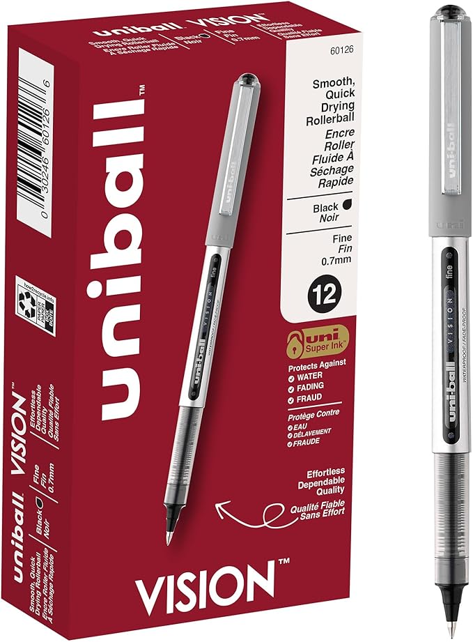 uni-ball Vision Rollerball Pens, 0.7 mm, Fine Point by uni-ball