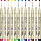Muchcute 05 Micro Fineliner Drawing Art Pens: 12 Colors 0.45mm Extra Fine Point by Muchcute