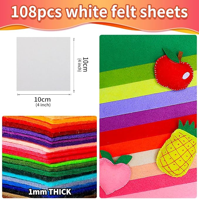 IOOLEEM Pre-Cut Craft Felt Squares - Image 2