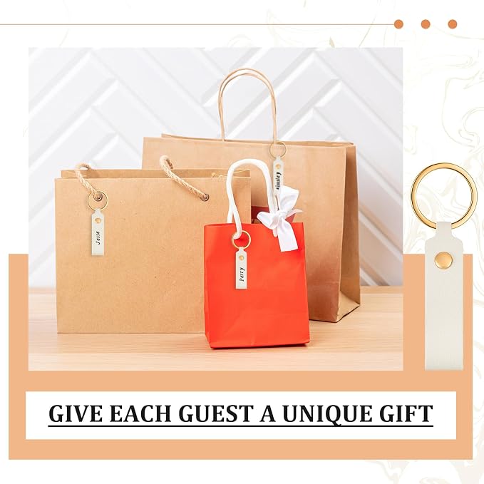 Wavyknot 200 Pcs PU Leather Keychain Blanks Bulk Laser Engraving Blanks - Image 6