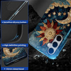 Case for Samsung Galaxy S24 Plus Case, Sun Moon Stars Faux Stained Glass Design - Image 4