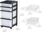 IRIS USA Plastic Drawer Storage Organizer Rolling Cart, - Image 2