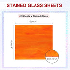 PATIKIL 4 x 4 Inch Transparent Stained Glass Sheets, 2 Sheets Mosaic Glass - Image 2