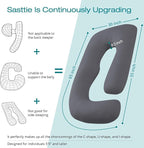 Sasttie Pregnancy Pillows for Sleeping, Jumbo U Shaped Cooling Full Body Pillow - Image 4