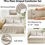 CozyLux King Size Comforter Set Beige, 7 Pieces Bed in a Bag, All Season - Image 5