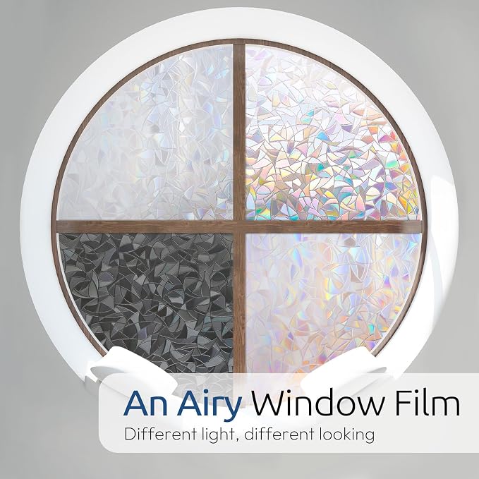 rabbitgoo Window Privacy Film Rainbow Film Decorative Window Sticker, 3D Static - Image 3