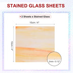 PATIKIL 4 x 4 Inch Transparent Stained Glass Sheets, 2 Sheets Mosaic Glass - Image 2