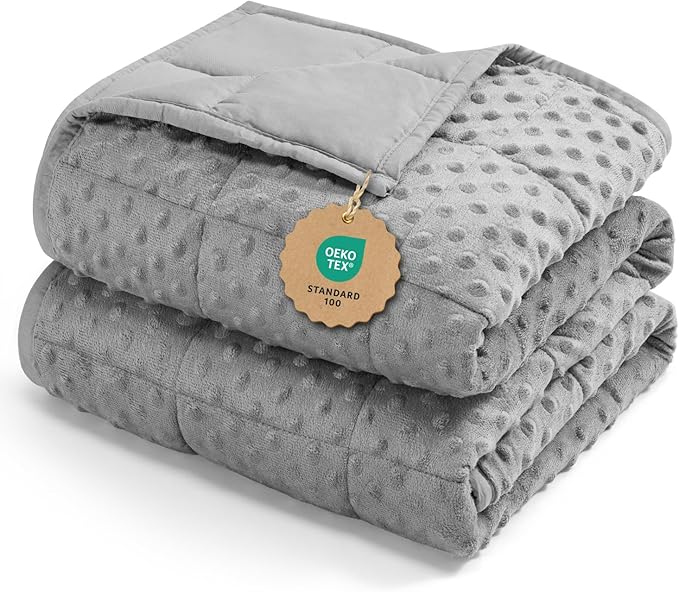 Kivik Weighted Blanket 15 lbs for Adults, Minky Dot Heavy Blankets, Microfiber by Kivik
