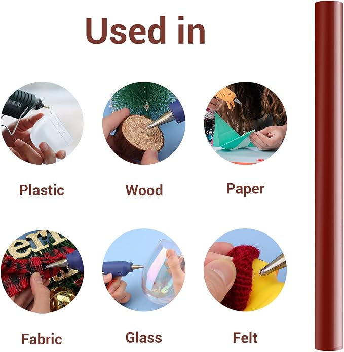 ENPOINT Wine Red Hot Glue Sticks Full Size, Wine Red Adhesive Glue Sticks - Image 3