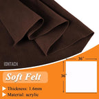 IONTACH 36" X 36" Brown Soft Felt Fabric 1.6mm Thick | Felt Sheets - Image 3