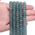 Songxi 5x8mm Natural Blue-Green Chalcedony Stone Rondelle Beads, Gemstone by SongXi