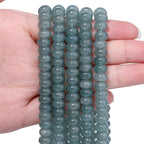 Songxi 5x8mm Natural Blue-Green Chalcedony Stone Rondelle Beads, Gemstone by SongXi
