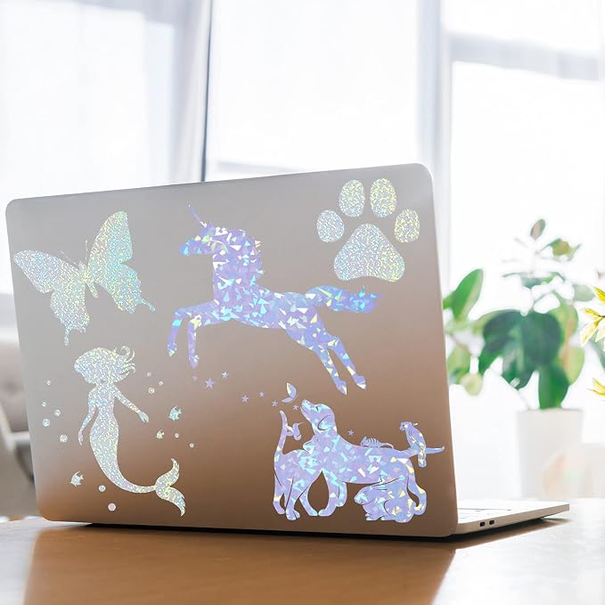 Clabby 36 Sheets Holographic Sticker Paper A4 Vinyl Holographic Laminate Sheets - Image 4