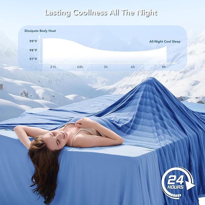 GOHERO Cooling Blanket Throw- 50"x60" Summer Cooling Throw Blanket - Image 3