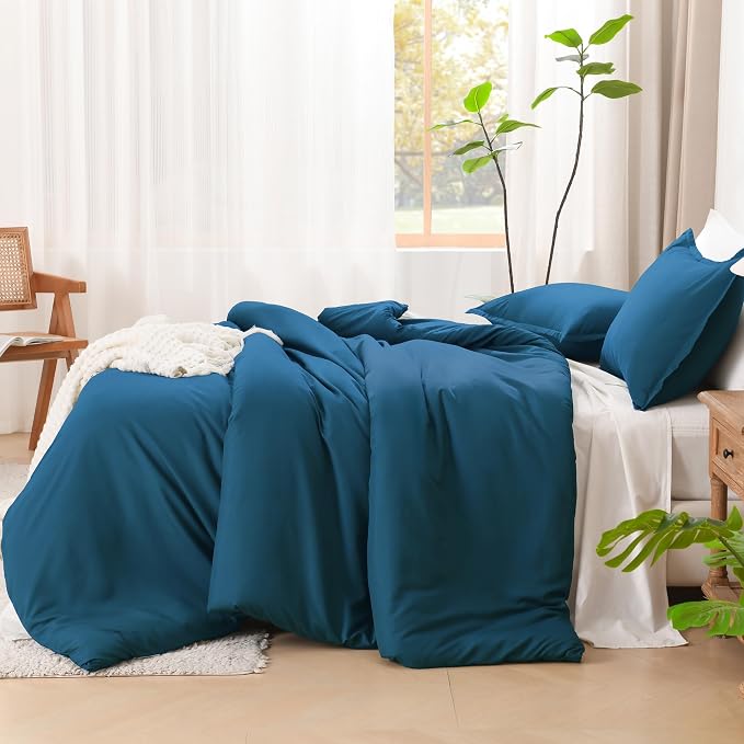 Litanika Comforters Teal Oversized King Size, 3 Pieces Lightweight Solid - Image 5