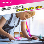 DIYSELF 45mm Rotary Cutter for Fabric, Safety Lock Ergonomic Handle, Quilting - Image 2