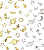 PENTA ANGEL Cosmos Themed Resin Fillers Charms Beads 42Pcs Gold Alloy Star Moon by PENTA+ANGEL