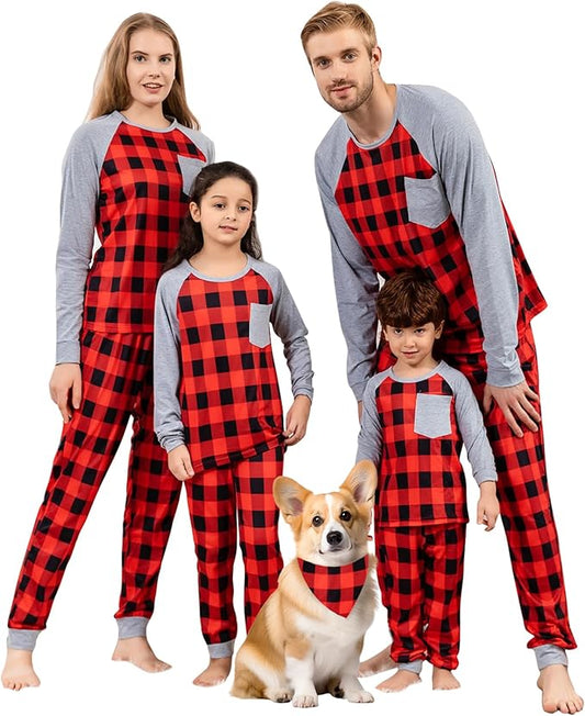 Schbbbta Family Matching Pajamas Holiday Sleepwear Long Sleeve Pjs Sets