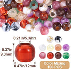 Pndeyo 100pcs Round Acrylic Beads, Large Hole Hair Beads, Mixed Color | 12mm - Image 2