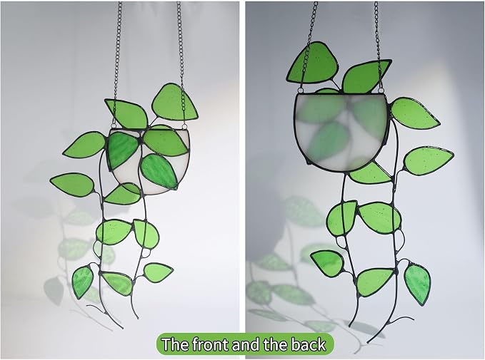 Lolitarcrafts Faux Plant Stained Glass Window Hangings | Real Stained Glass - Image 4