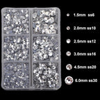 4000pcs Mixed Size Hot Fix Round Crystals Gems Glass Stones Hotfix Flat Back - Image 3