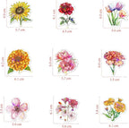 100 PCS Glitter Natural Flower Stickers - Image 7