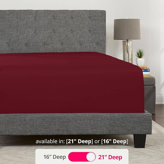 XL Twin Sheets Deep Pockets Fitted – Twin XL Fitted Sheets Only – 21” Fitted - Image 3