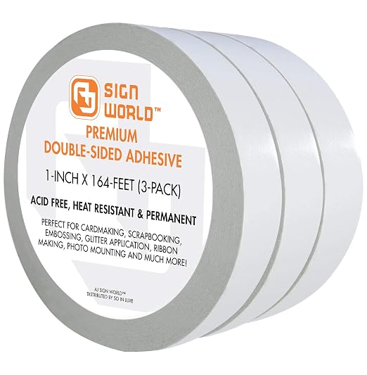 Best 1" Ultra-Thin Permanent Double-Sided Tape by AJSignWorld