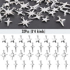 32Pcs Fadeless Stainless Steel Charms - Image 3