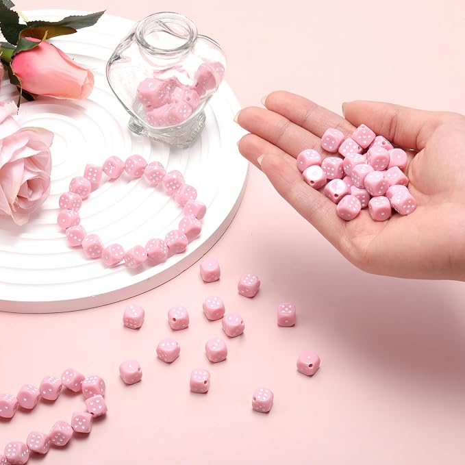 Ferreve 90 Piece Acrylic Dice Beads 10mm Dice Beads Bulk, Casino Games Birthday - Image 6