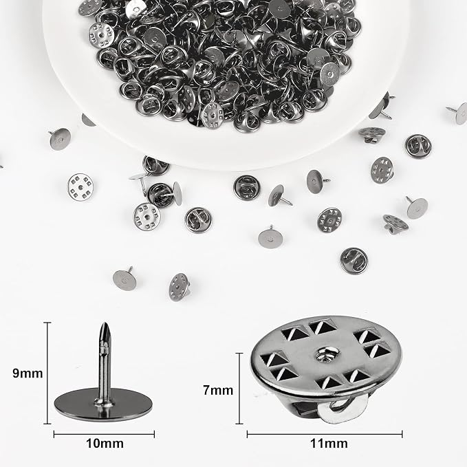 JANYUN 120 Pairs Black Butterfly Clutch Tie Tacks Blank Pin Clasp Back | Metal - Image 2