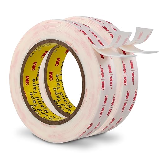 3M Double Sided Mounting Tape 1'' x 15.4Ft 2 Pack, 0.043in Thick 4950 White | by 3MFullRangeProducts