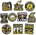 MAIANEY Funny Electrician Stickers Pack – Waterproof Vinyl Decals by Maianey