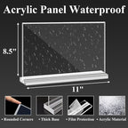 Arrobust Acrylic Sign Holder 8.5x11 Inches 6 Pack Horizontal, T -Shaped Double - Image 4