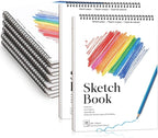 12 Pack Sketch Books, 9 x 12 Inch Sketchbook, 68lb/100gsm Spiral Bound Sketch by Prudiut