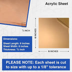 Duco Clear Cast Acrylic Sheets 1/4" Thick 6" x 6" - Image 2