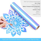 TECKWRAP Holographic Chrome Vinyl Permanent Adhesive 12" x 60", Opal White - Image 2