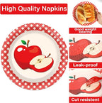 Qyeahkj 100 Pcs Apple Party Supplies Back to School Plates and Napkins Fruit - Image 3