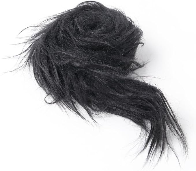 Shaggy Plush Faux Fur Fabric Precut Strips Black Fur Fluffy Fuzzy Craft Fur by Unknown