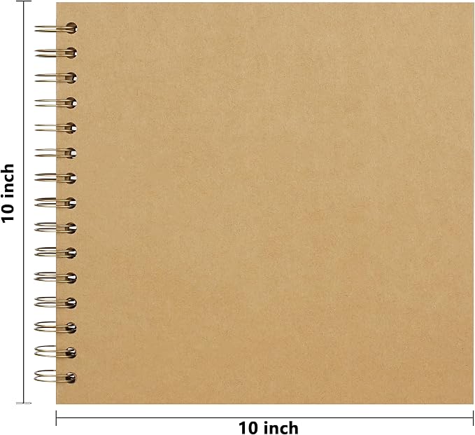 Vienrose DIY Scrapbook Album 10x10 Inch Hardcover Kraft Paper Scrap Book Photo - Image 4
