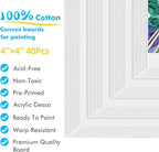 GOTIDEAL 40pcs 4x4 inch White Canvas Panels - Image 2