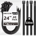 Large Zip Ties Heavy Duty Outdoor 24 inch, Heavy Duty Zip Ties 220 lbs by ANOSON