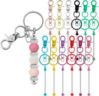 12pcs Blank Beaded Keychain Bars DIY Accessories Metal Beaded Keychain by SALUOKE