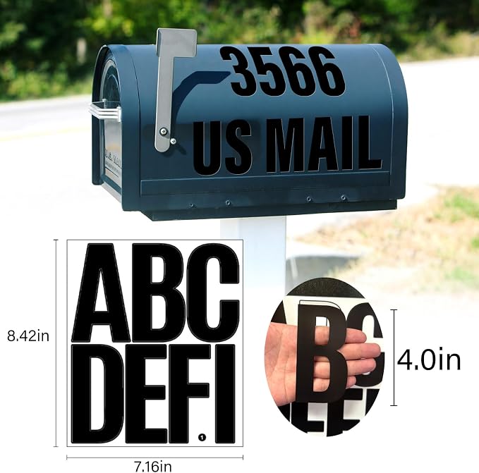 Letter Stickers, Mailbox Numbers, 4 Inch Waterproof Vinyl Alphabet | 4 Inch - Image 2