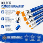 Flat Paint Brushes Set, Artist Flat Brush Set - Image 5