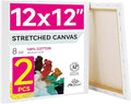 PHOENIX 12x12 Inch Pack of 2 Canvas - 8 Oz Triple Primed 5/8 Inch Profile 100% by PHOENIX