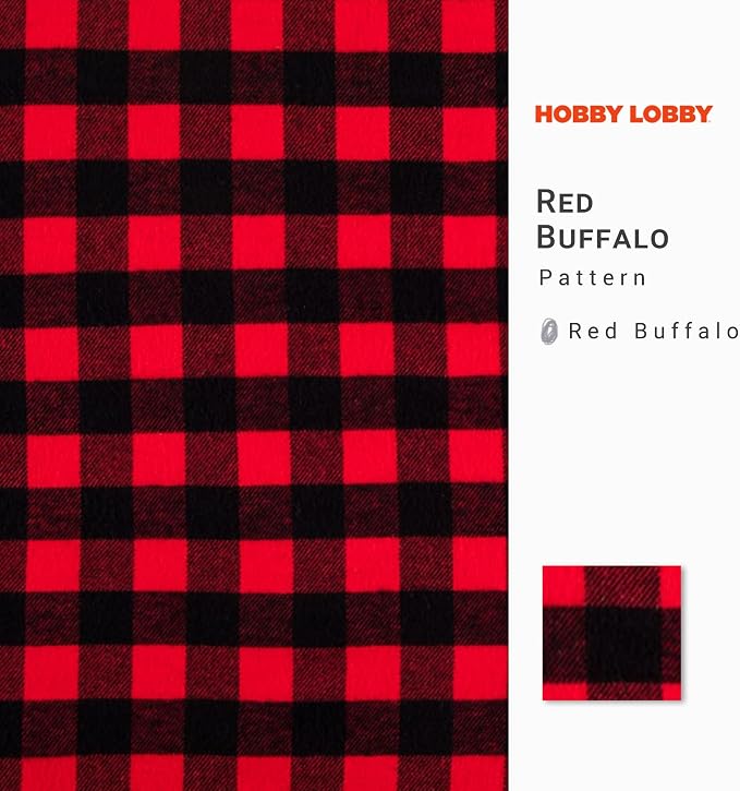 Hobby Lobby Red Buffalo Plaid Flannel Fabric, 1 Yard | Precut Fabric - Image 2